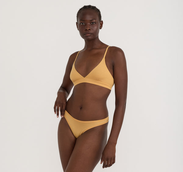 Organic Basics Soft Touch Veil Triangle Bralette Caramel