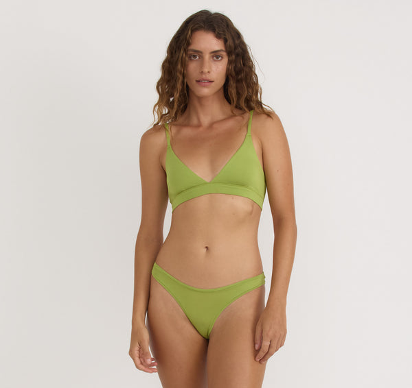 Organic Basics Soft Touch Veil Triangle Bralette Matcha Green