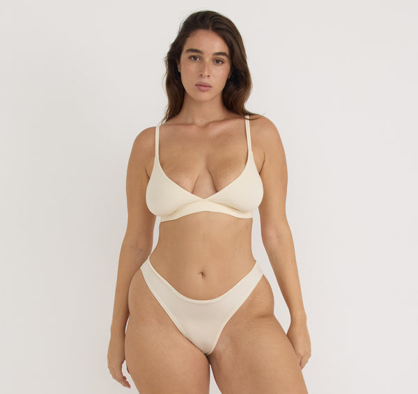 organic basics Soft Touch Veil Triangle Bralette Soft Vanilla
