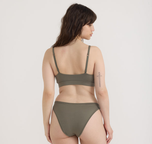 Organic Basics Soft Touch Veil Triangle Bralette Thyme