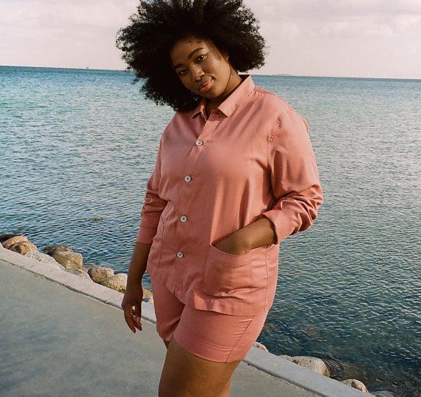 Organic Basics Soft Touch Woven Draw-Cord Shorts Cedar