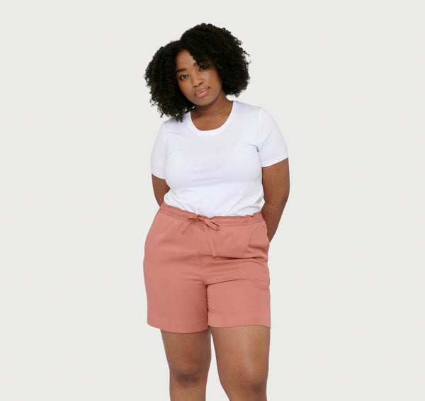organic basics Soft Touch Woven Draw-Cord Shorts Cedar