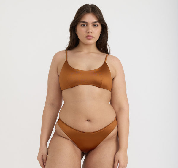 Organic Basics Solar Swim Scoop Neck Bikini Top Shimmer Coast