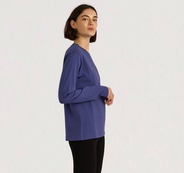 Organic Basics True Heavy Boxy Long Sleeve Tee Eclipse