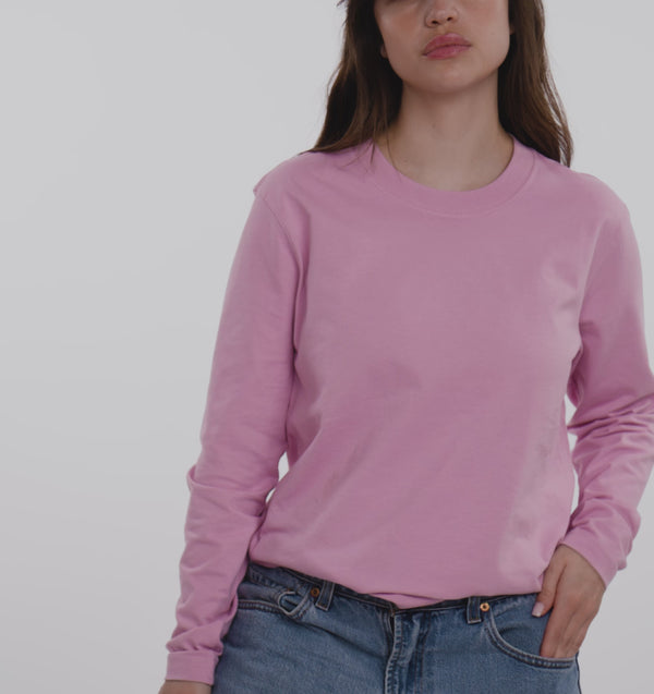 Organic Basics True Heavy Boxy Long Sleeve Tee Lavender Mist
