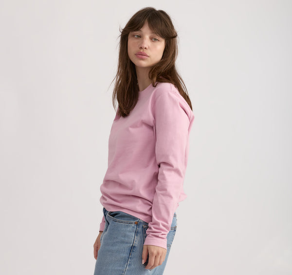 organic basics True Heavy Boxy Long Sleeve Tee Lavender Mist