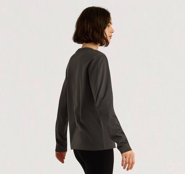 Organic Basics True Heavy Boxy Long Sleeve Tee Slate