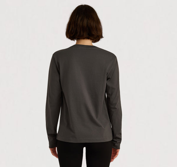 Organic Basics True Heavy Boxy Long Sleeve Tee Slate
