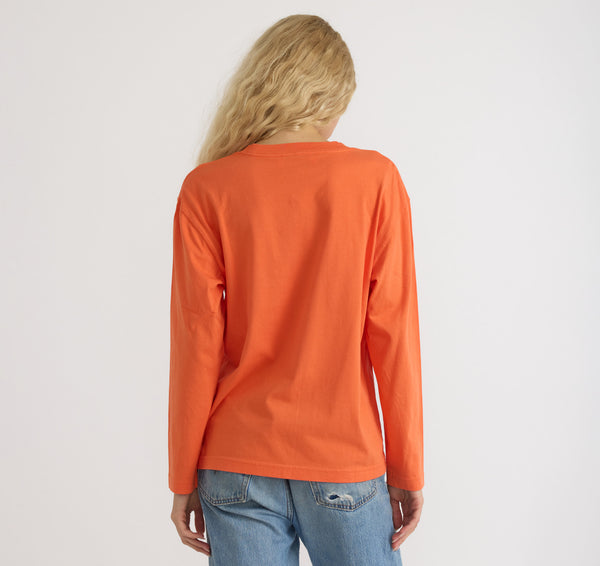 Organic Basics True Heavy Boxy Long Sleeve Tee Tangerine