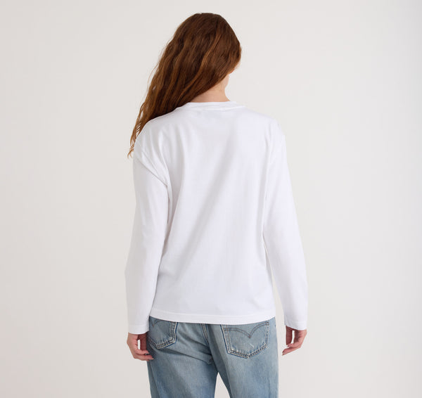 Organic Basics True Heavy Boxy Long Sleeve Tee White