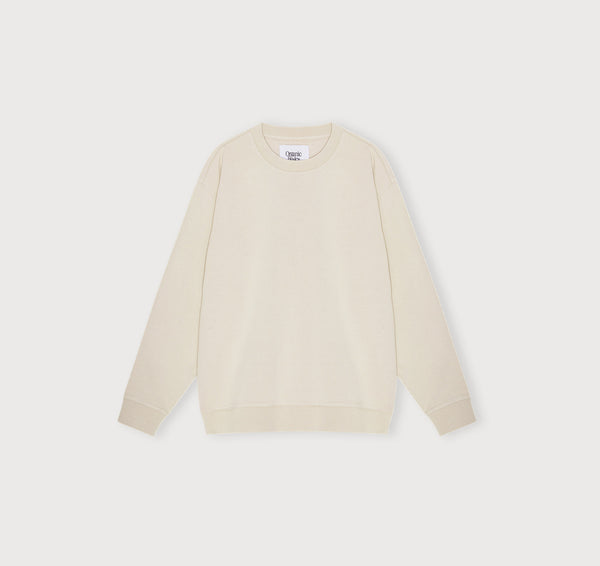 Organic Basics Weekend Boxy Fit Crewneck Sweatshirt Sandstone