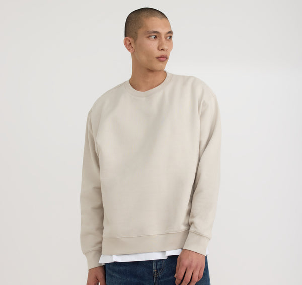 Organic Basics Weekend Boxy Fit Crewneck Sweatshirt Sandstone
