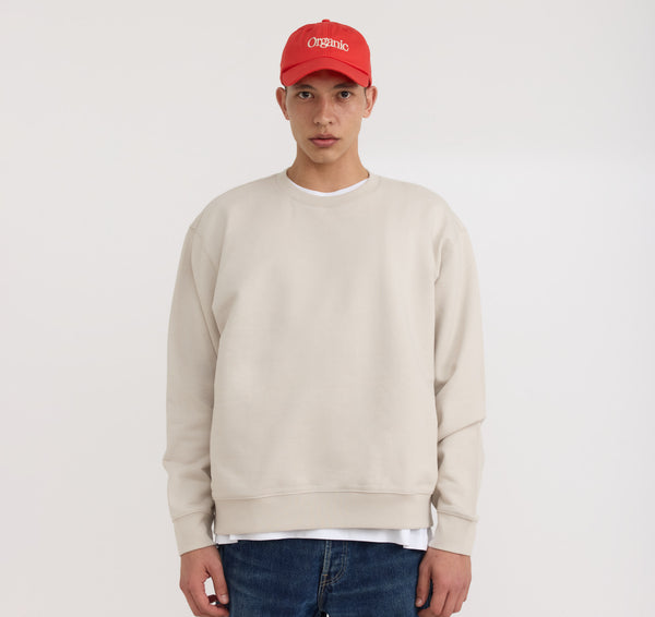 organic basics Weekend Boxy Fit Crewneck Sweatshirt Sandstone