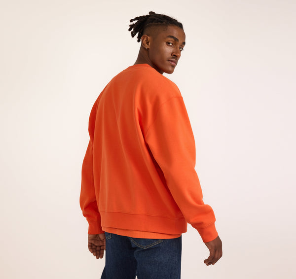 Organic Basics Weekend Boxy Fit Crewneck Sweatshirt Tangerine