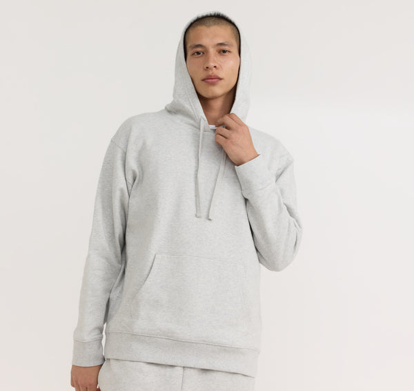 Organic Basics Weekend Boxy Fit Hoodie Misty Grey Melange