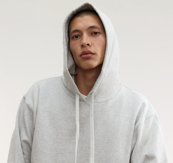 Organic Basics Weekend Boxy Fit Hoodie Misty Grey Melange