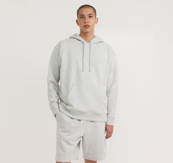 organic basics Weekend Boxy Fit Hoodie Misty Grey Melange