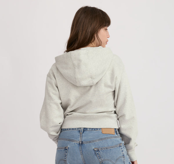 Organic Basics Weekend Boxy Hoodie Misty Grey Melange