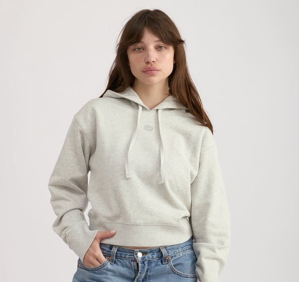 organic basics Weekend Boxy Hoodie Misty Grey Melange