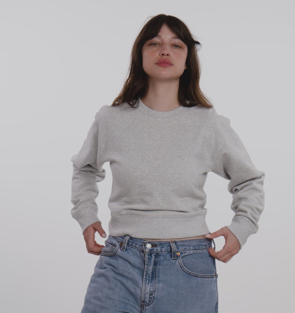 Organic Basics Weekend Boxy Sweatshirt Misty Grey Melange