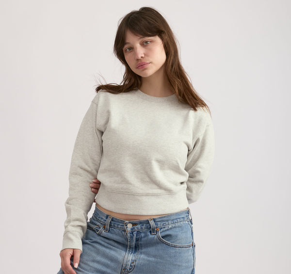 organic basics Weekend Boxy Sweatshirt Misty Grey Melange