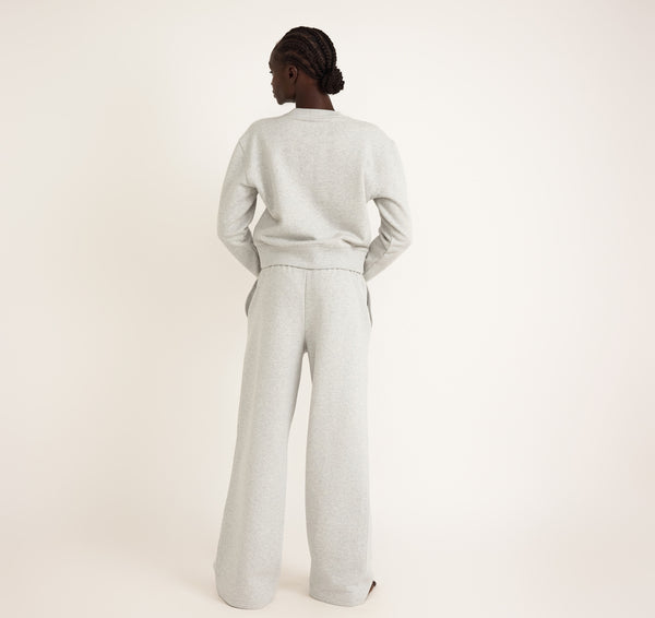 Organic Basics Weekend Crop Crewneck Misty Grey Melange