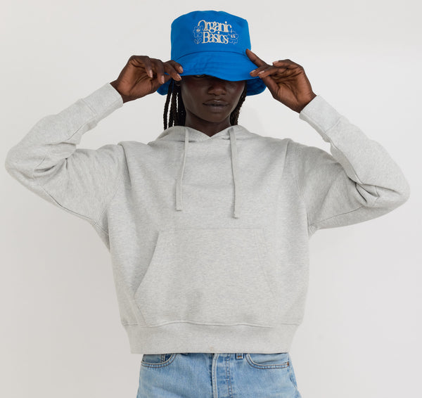 Organic Basics Weekend Crop Hoodie Misty Grey Melange