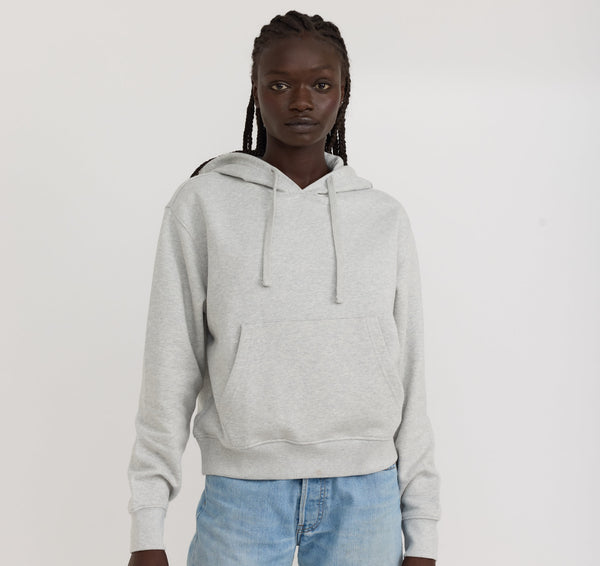 organic basics Weekend Crop Hoodie Misty Grey Melange