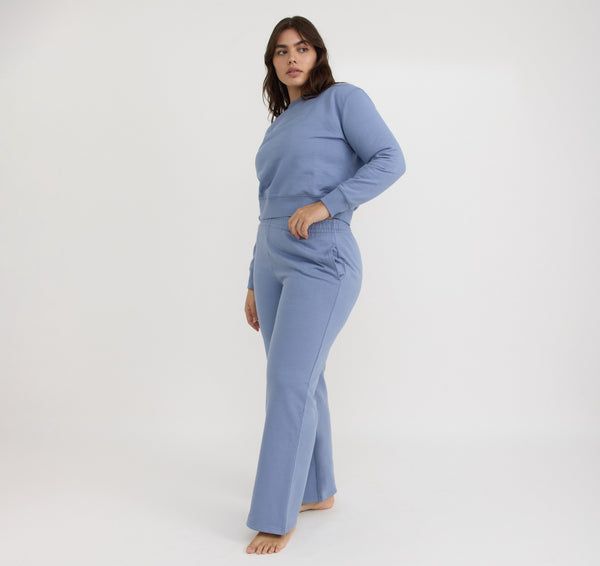 organic basics Weekend Straight Leg Sweatpants Misty Blue