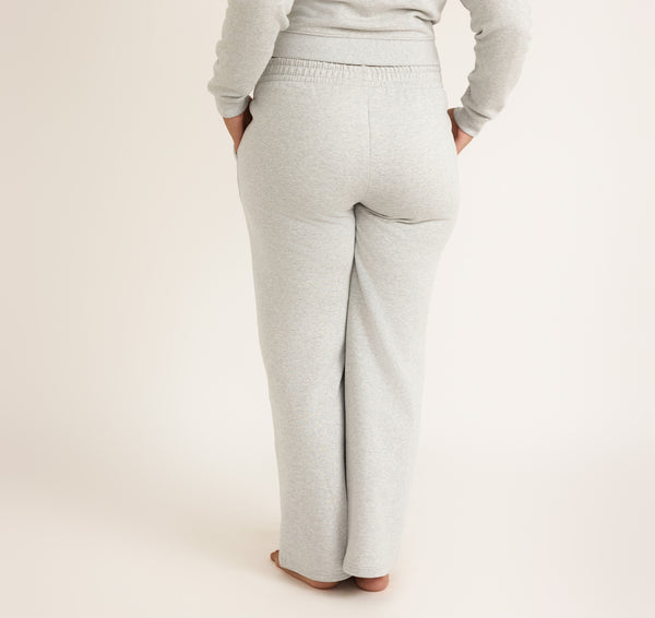 Organic Basics Weekend Straight Leg Sweatpants Misty Grey Melange