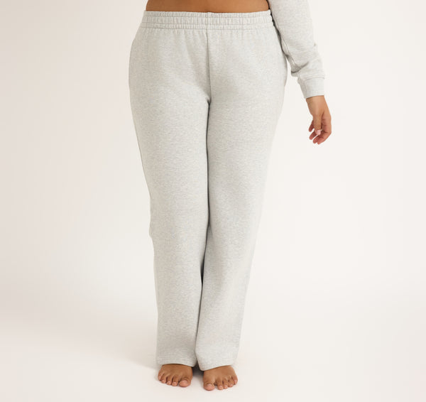 organic basics Weekend Straight Leg Sweatpants Misty Grey Melange
