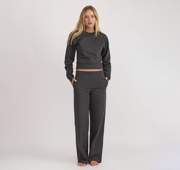 Organic Basics Weekend Straight Leg Sweatpants Slate