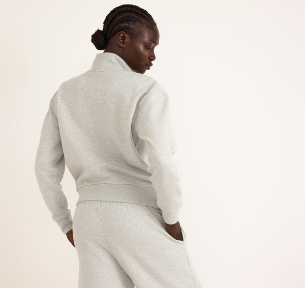 Organic Basics Weekend Track Jacket Misty Grey Melange