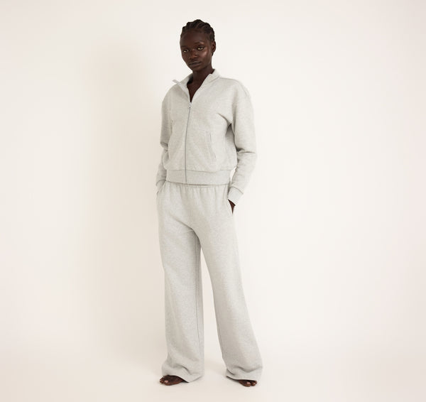 Organic Basics Weekend Track Jacket Misty Grey Melange