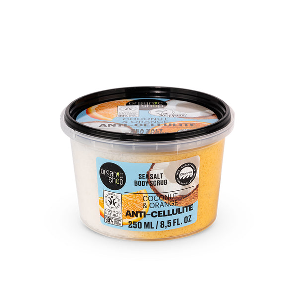 Organic Shop Anti-Cellulite Sea Salt Body Scrub. Coconut & Orange
