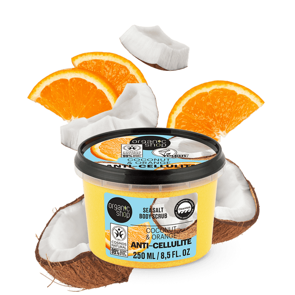 organic shop Anti-Cellulite Sea Salt Body Scrub. Coconut & Orange