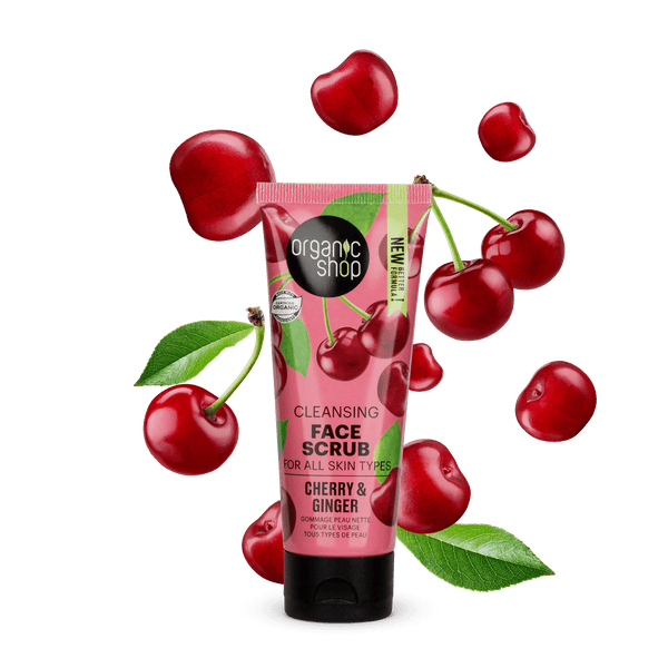 organic shop Cleansing Face Scrub For All Skin Types Cherry & Ginger