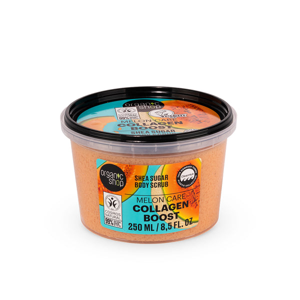 Organic Shop Collagen Boost Shea Sugar Body Scrub. Melon Care