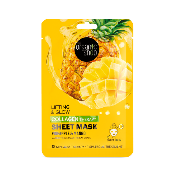 organic shop Collagen Therapy Sheet Mask. Pineapple & Mango