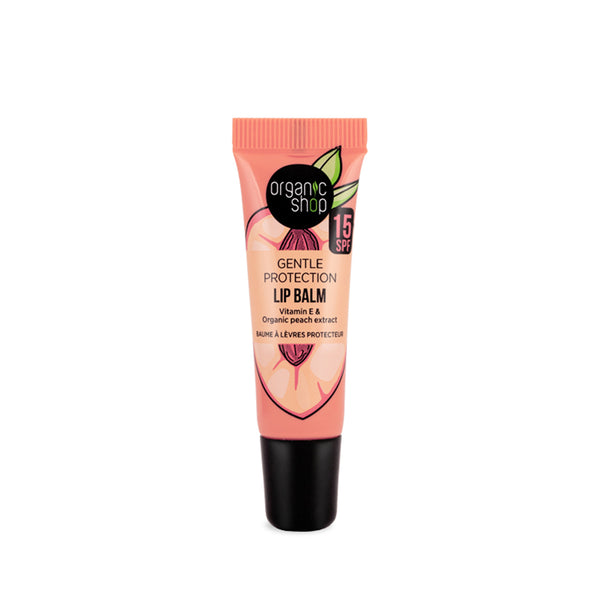organic shop Gentle Protection Lip Balm with SPF. Vitamin E & Peach Extract