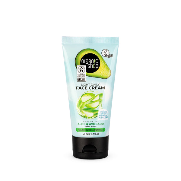 organic shop Light Daily Face Cream For All Skin Types Avocado & Aloe