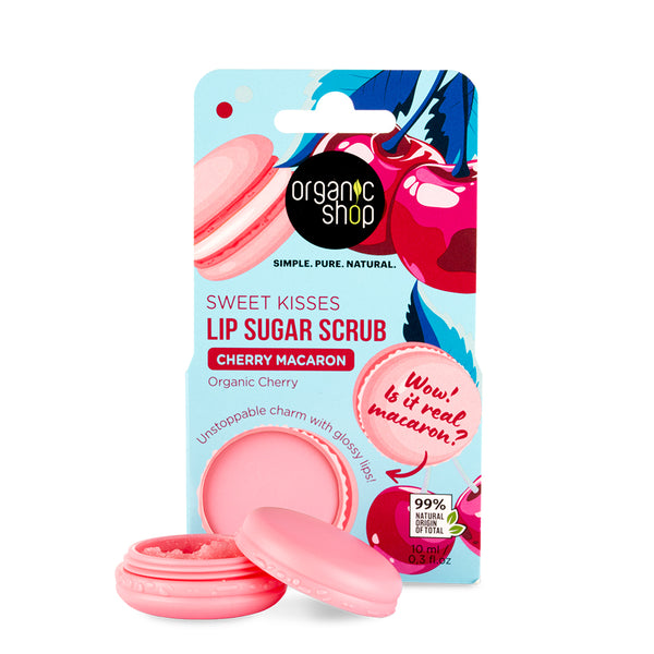 organic shop Cherry Macaron Lip Sugar Scrub
