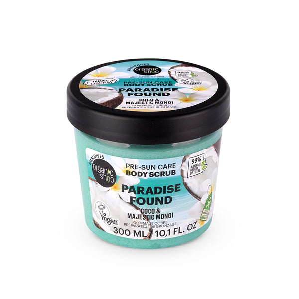 organic shop Paradise Found Body Scrub Pre-Sun Care. Coco & Majestic Monoi