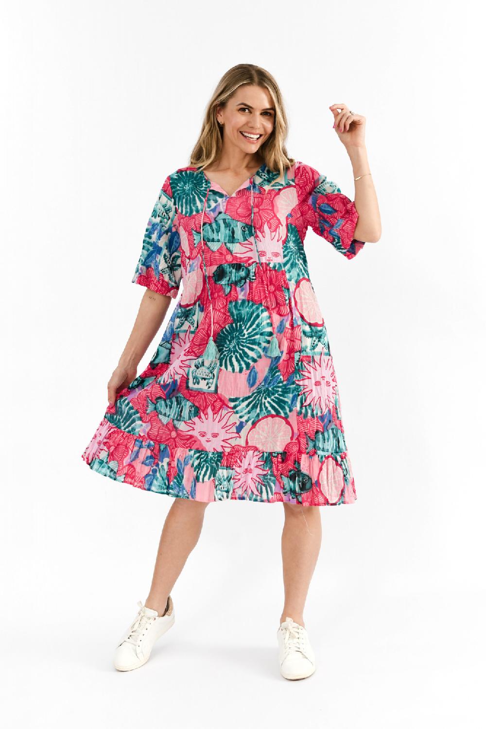 oriëntique Charli Tassel Tie Dress