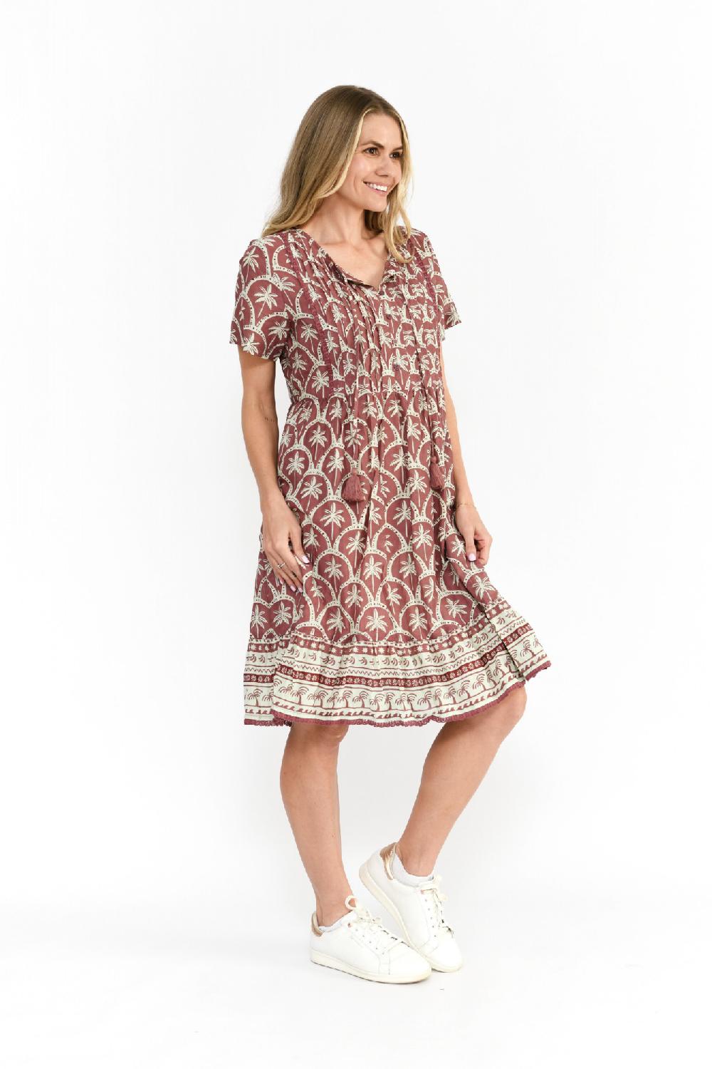 Oriëntique Colette V Neck Tassel Dress