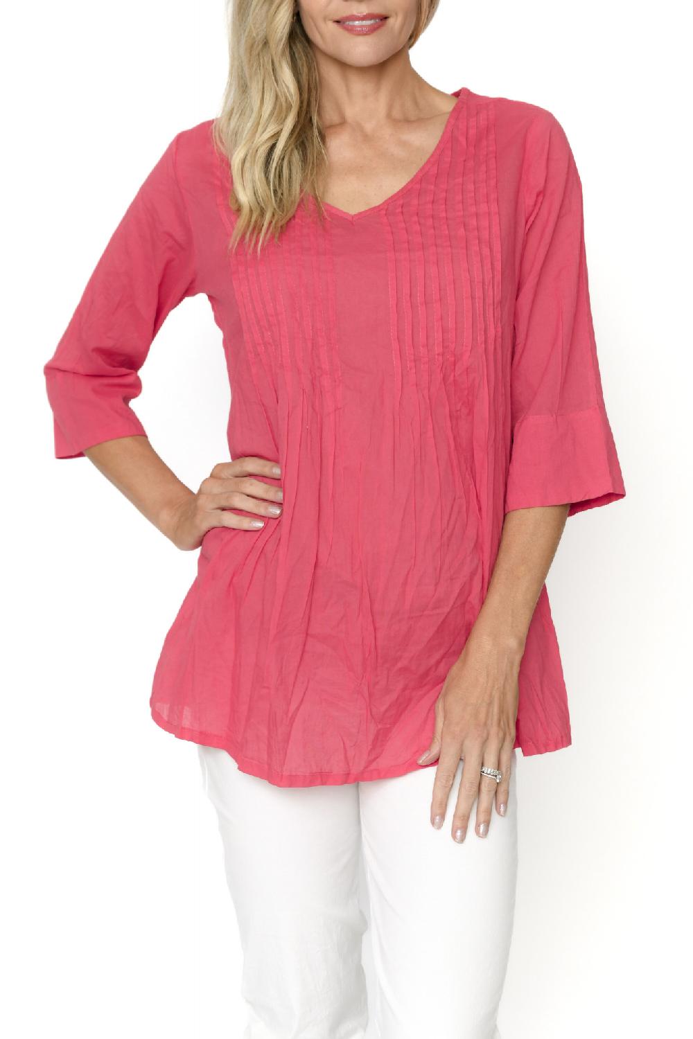 Oriëntique Evie Pleated Top With 3/4 Sleeve