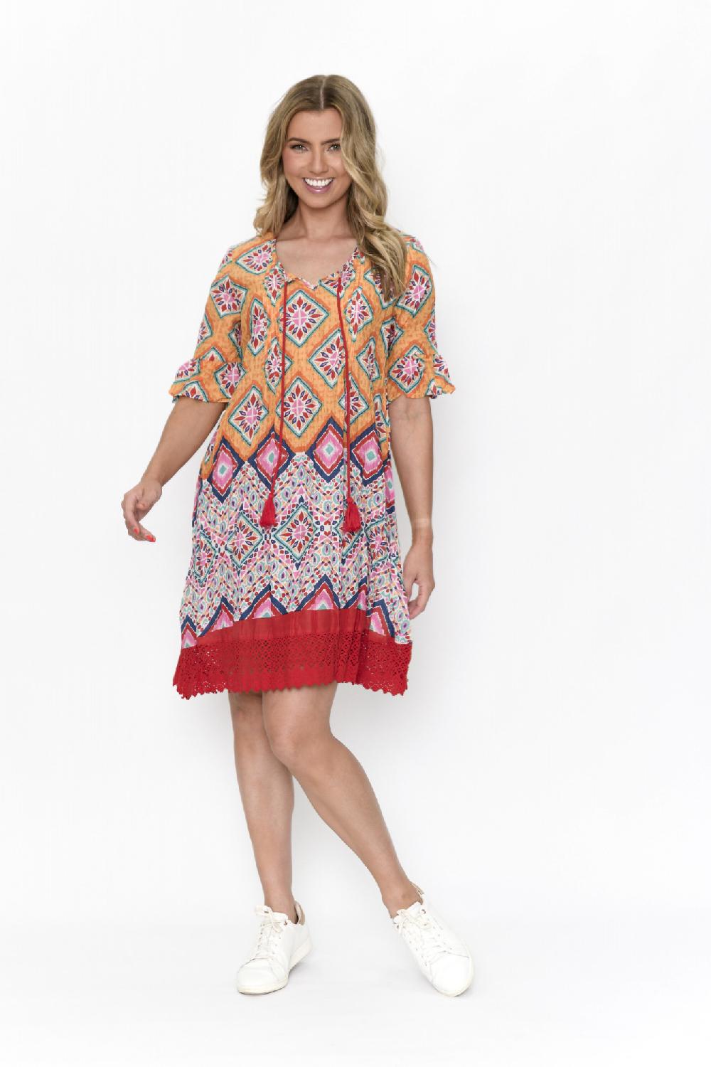 oriëntique Hannah Tunic Boho Short Sleeve