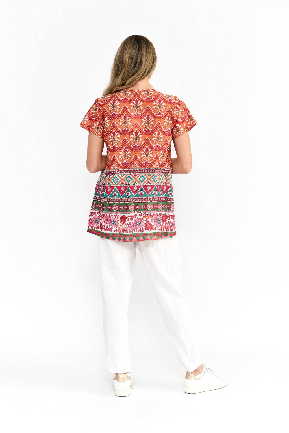 Oriëntique Kayla Cotton Blouse Short Sleeve