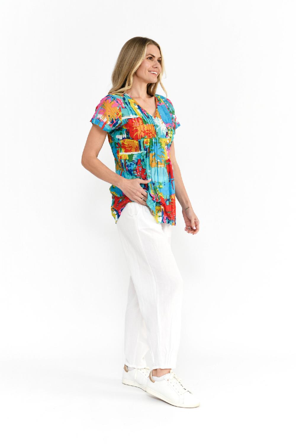 Oriëntique Kayla Cotton Blouse Short Sleeve