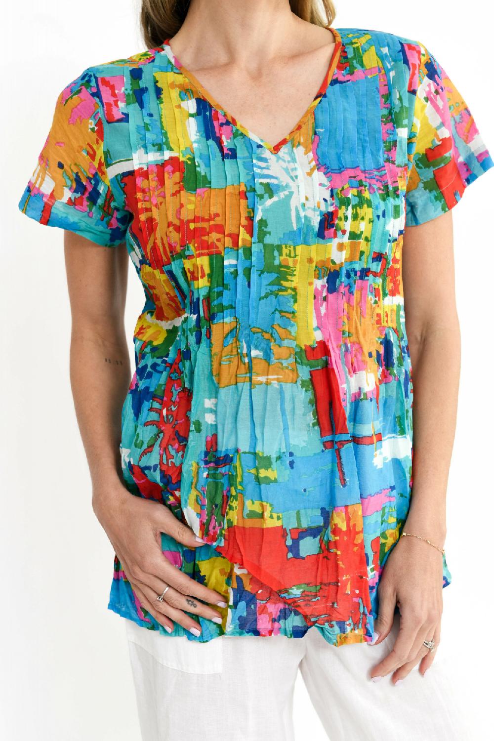 Oriëntique Kayla Cotton Blouse Short Sleeve